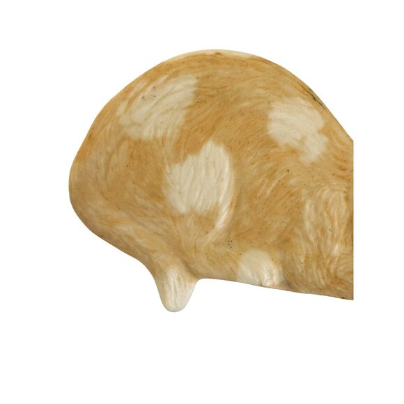 Vintage 80's Bisque Ceramic Orange Tabby Cat Kitty Brooch Hand Painted Signed - Picture 2 of 7